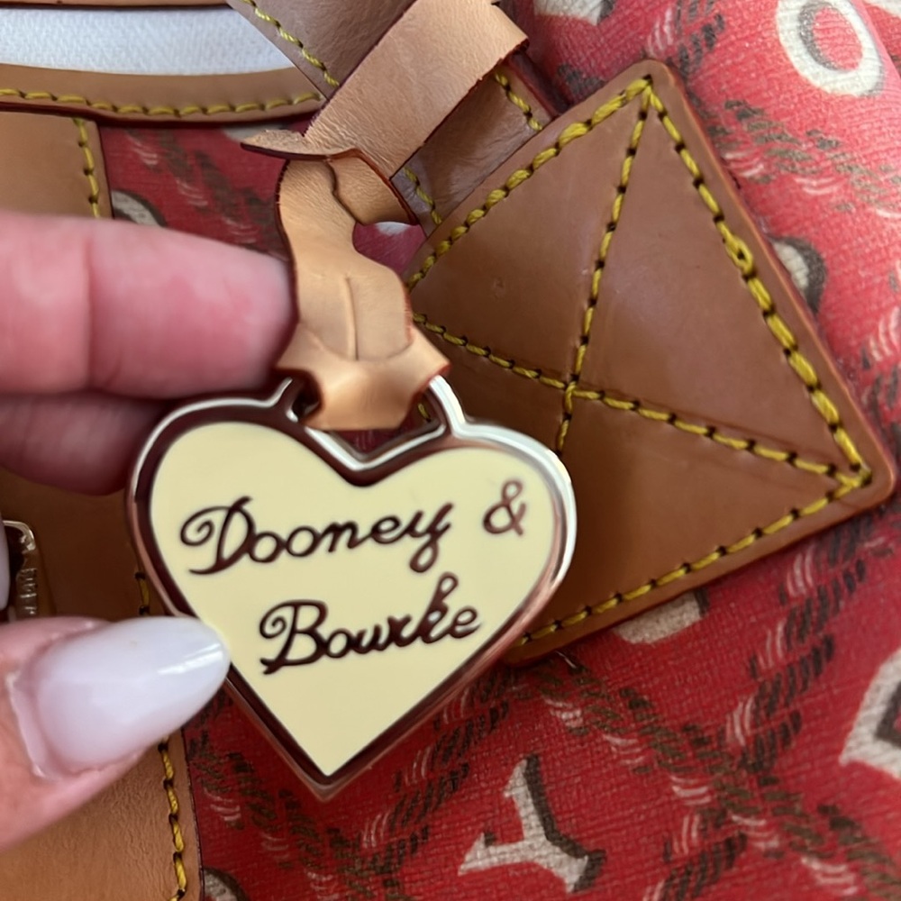 Dooney & Bourke Y2K Crosshatch Rope Hearts Large Leather Tote Bag 👜 Cherry 🍒 - Picture 9 of 14